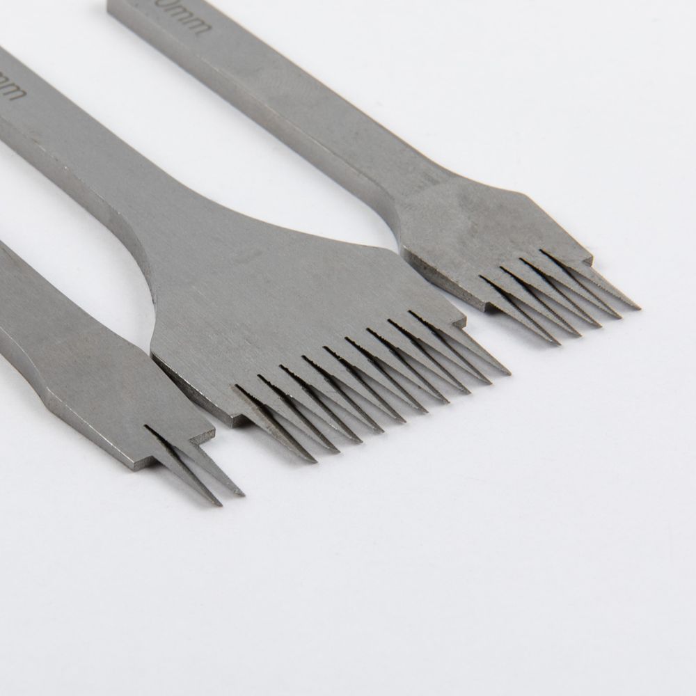 Пробойники для кожи строчные, набор (французский тип) для кожи, косой зуб, шаг 3 мм, Промысел, LT-026