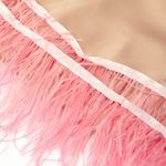 Перья на ленте Страус 15 см, FBY-15-123, цв. нежно-розовый, 2м