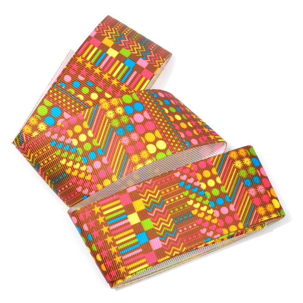 Лента репсовая (в рубчик) с рисунком, LDR102, 38 мм, уп. 10 м