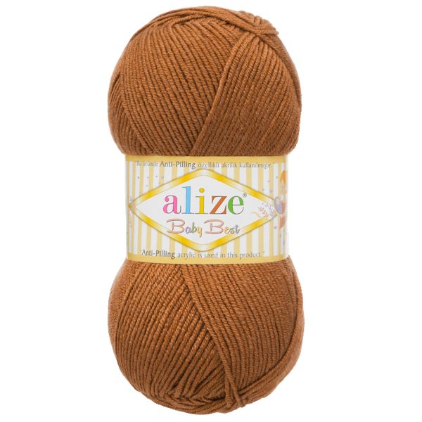 Пряжа Alize (Ализе) Baby Best / уп.5 мот. по 100 г, 240м, 572 медно-коричневый