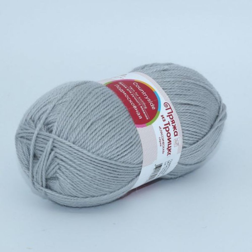 Пряжа Троицкая Подмосковная / уп.10 мот. по 100 г, 250м 0008 св.серый