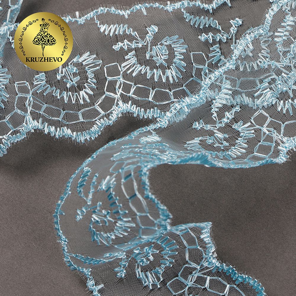 Кружево капроновое 45 мм / 9.14 м, TBS.30010 цв.047 (267) голубой, Kruzhevo