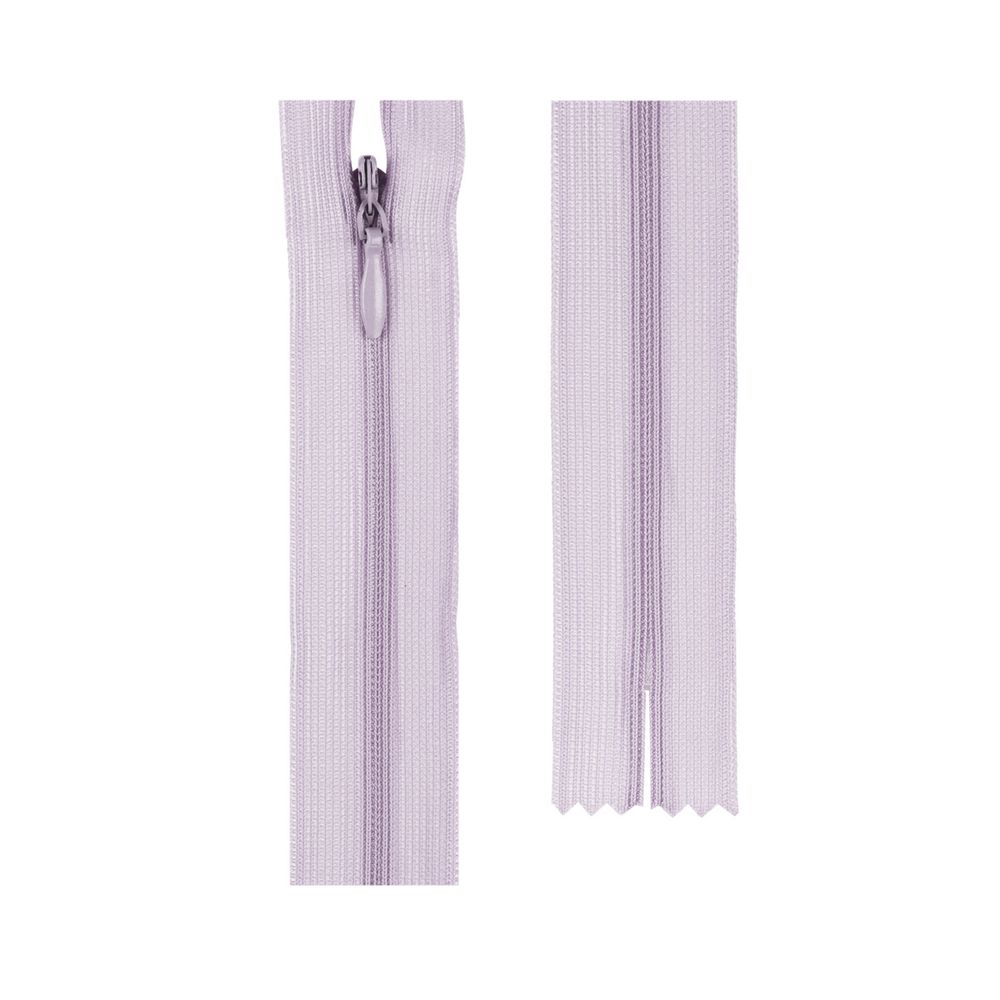 Молния спираль потайная плательная Т3 (3 мм) 1 зам., н/раз., 50 см, 10 шт, №161 бл.сиреневый, Gamma G013P Молния спираль потайная плательная Т3 (3 мм) 1 зам., н/раз., 50 см, 10 шт, №161 бл.сиреневый, Gamma G013P