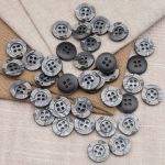 Пуговицы 4 прокола 24L=15 мм, пластик, col.C серый, 36 шт, CN2818