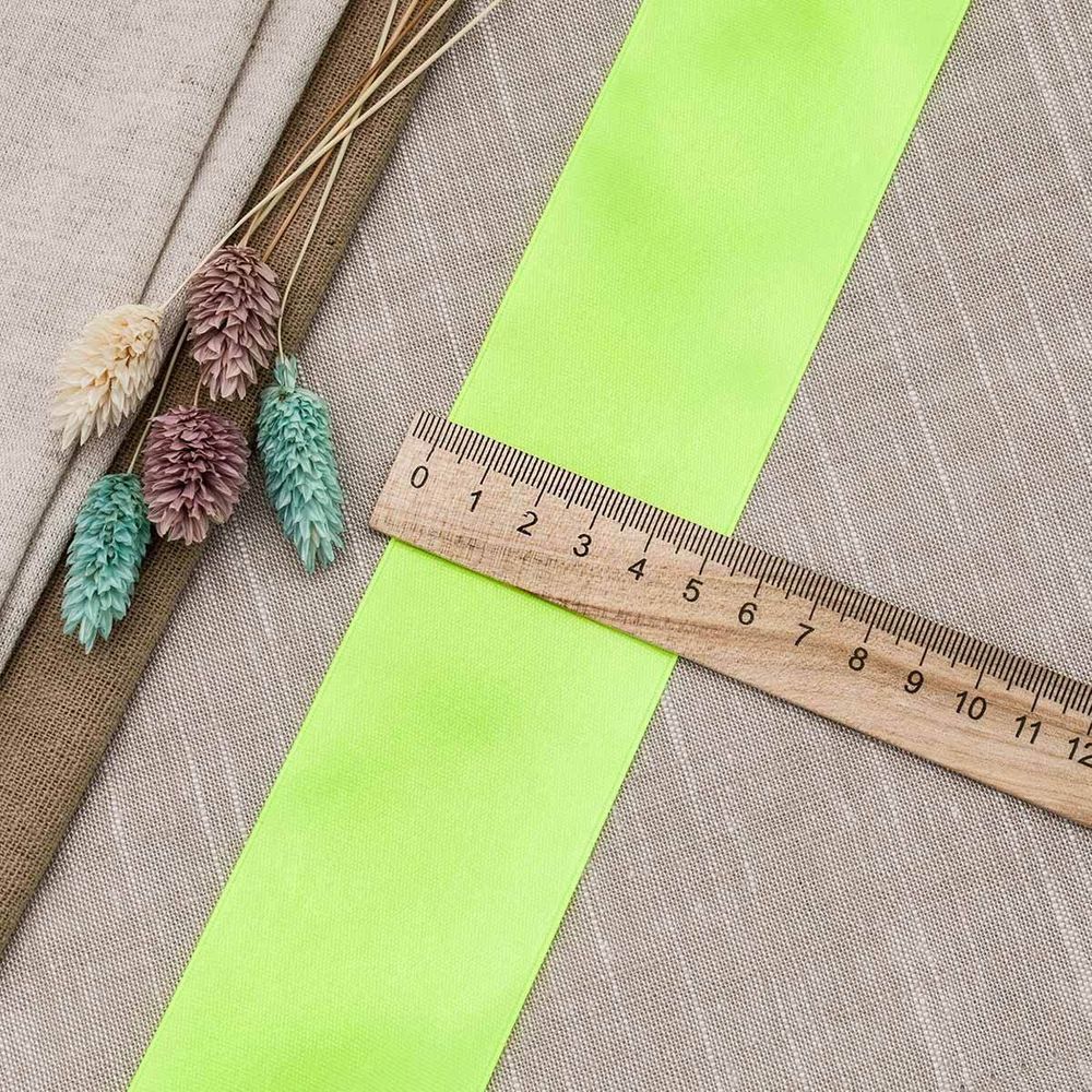 Лента атласная 1-сторонняя 50.0 мм / 22.86±1 метров, 084 салатовый, Globus