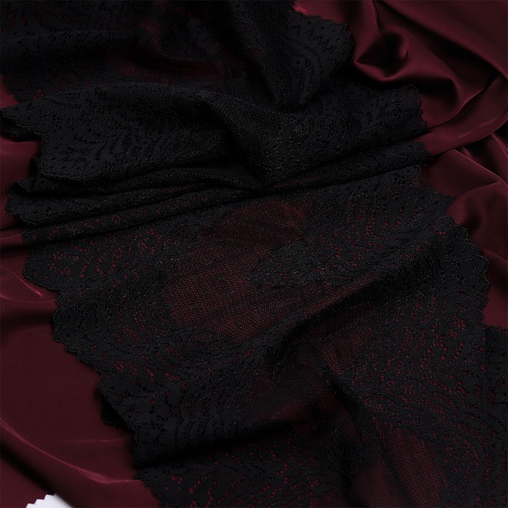 Кружево бельевое эластичное 230 мм / 3 м, 8036 цв.черный, Kruzhevo