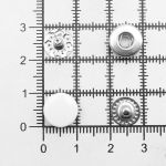 Кнопка Альфа (S-образная) ⌀10.0 мм, ≈144 шт, МЕТАЛЛ, эмаль, 101 белый матовый + отв.части никель, ВТ-2, NEW STAR