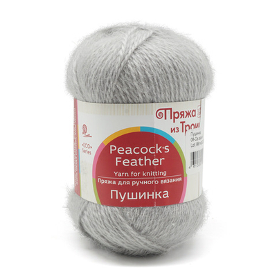 Пряжа Троицкая Пушинка / уп.10 мот. по 50 г, 225 м, 08 светло-серый