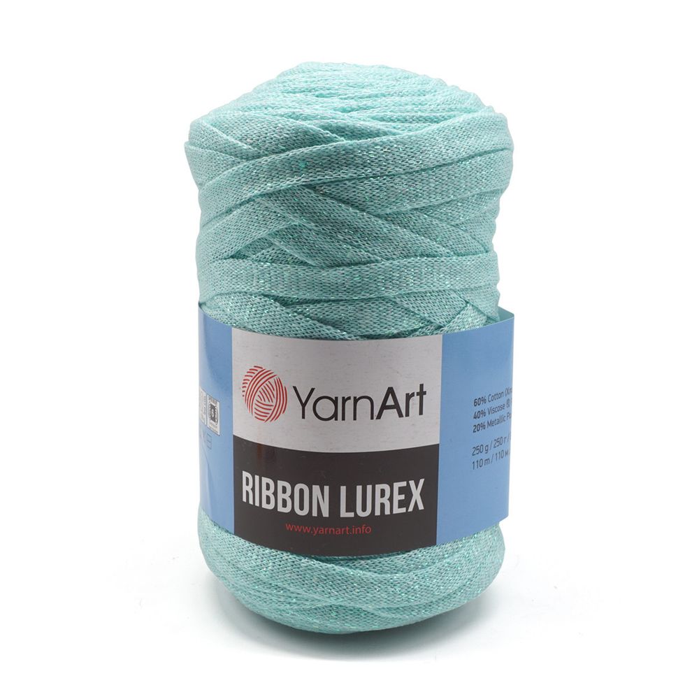Пряжа YarnArt (ЯрнАрт) Ribbon Lurex / уп.4 мот. по 250 г, 110м, 738 светлая бирюза