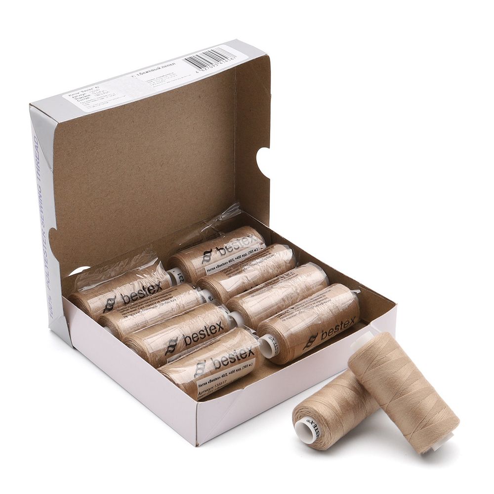 Нитки швейные бытовые Bestex 40/2, 365 м (400 ярд) / 10 кат., 231 пыльный бежевый