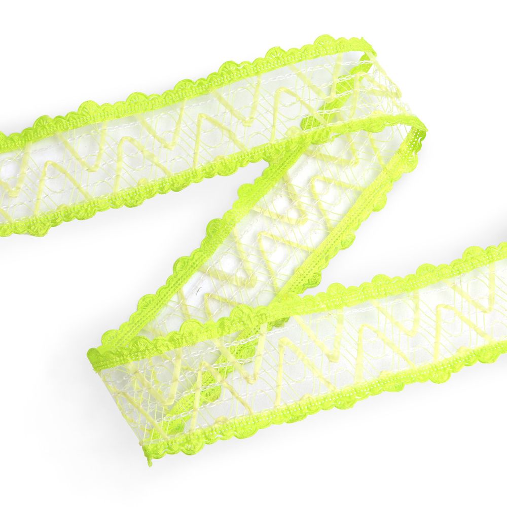 Тесьма отделочная ажурная 38 мм, 25 м, (05 салатовый)