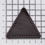 Заплатки пришивные из кожи, треугольник равносторонний 6см с перфорацией, 2 шт, 100% кожа, 03 темно-коричневый, 9116