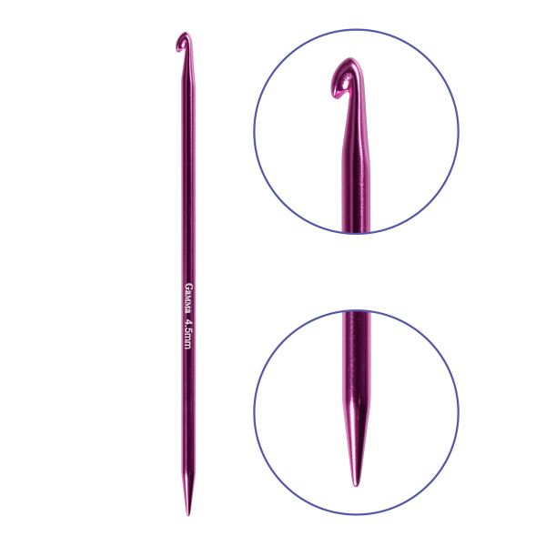 Крючок-спица для вязания ⌀4.5 мм, 15 см, алюминий, Gamma CH-N