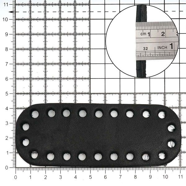 Дно для сумки мини, 11см / 4,2см, дизайн №506, 100% кожа (толстая кожа) (70 черный)