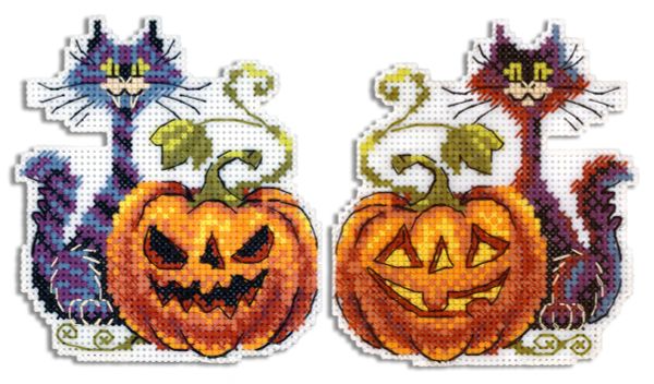 Набор для вышивания нитками МП Студия (Жар-птица), Черный кот 11х9 см