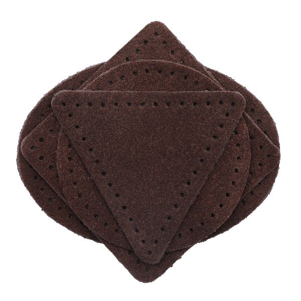 Набор заплаток пришивных из замши, круг, квадрат, треугольник, овал 6см, с перфорацией, 4 шт (21 темно-коричневый), 59723