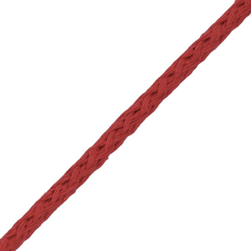 Шнур круглый х/б ⌀5.0 мм / 100 метров, 04 красный