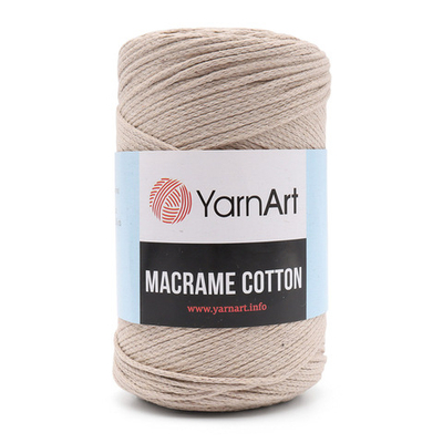Пряжа YarnArt (ЯрнАрт) Macrame Cotton / уп.4 мот. по 250 г, 225м, 753 серо-бежевый