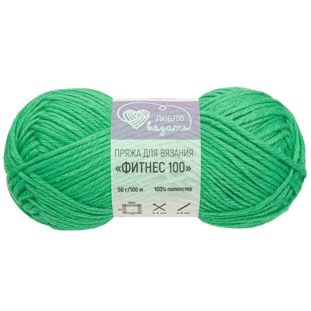 Пряжа Люблю вязать Фитнес 100 / уп.6 мот. по 50 г, 100 м, 414 зеленая мята