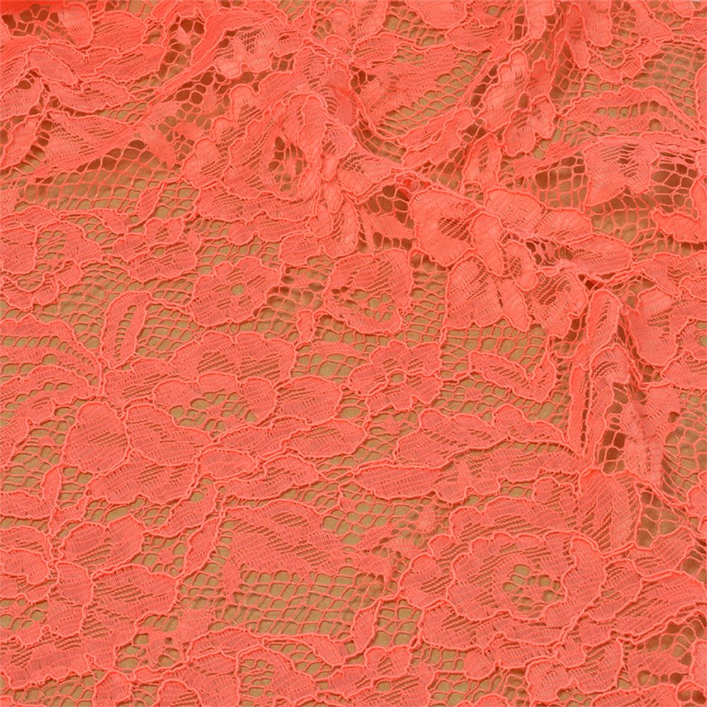 Ткань кружевная (гипюр) с кордом диз.LN-3002 шир.145 см, 130 г/м², цв.816 персик уп.22,86м
