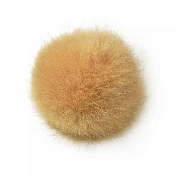 Помпон из натурального меха 100 мм, песец, PNP023, песочный