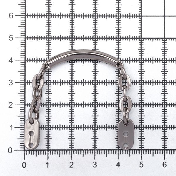 Цепочка-вешалка 105х 7 мм, металл, Pewter олово, чер.никель, 2 шт, MB196