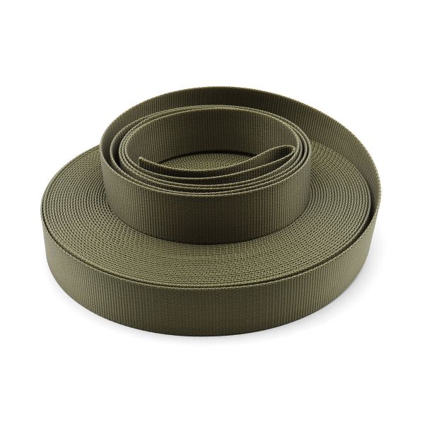 Стропа (ременная лента) 38 мм / 25 метров, толщ. 2.0 мм, [64.5 г/пог.м], 100% нейлон, хаки