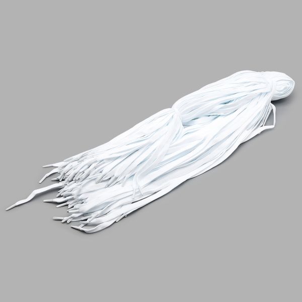 Шнурки плоские с металлическим наконечником 10.0 мм / 130 см, 50 пар (100 шт), белый, 6220-0134