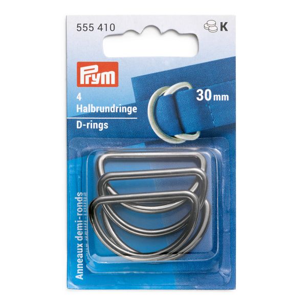 Полукольцо литое металл внутр. 30 мм (внешн. 37х22 мм), 4 шт, цв.оружейн.металл, Prym