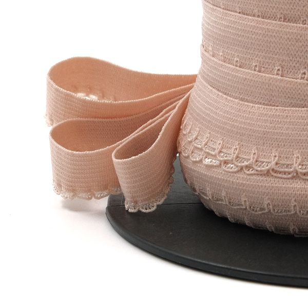 Резинка бельевая (ажурная) 15.0 мм / 50 метров, пудровый, 0315/59