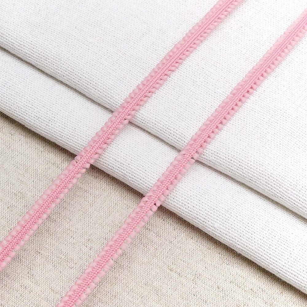 Шнур отделочный сороконожка ⌀5.0 мм / 30 метров, розовый, С873