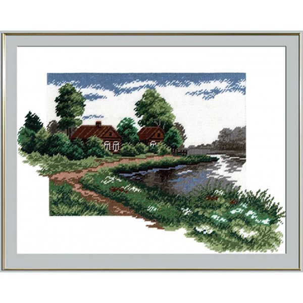 Набор для вышивания нитками РС Студия, Деревня 27х42 см