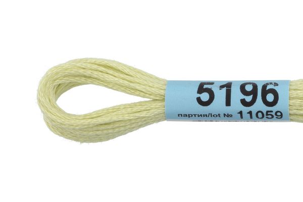 Мулине Gamma 100% хлопок, цв.5196 св.салатовый, 24 мотка по 8 метров