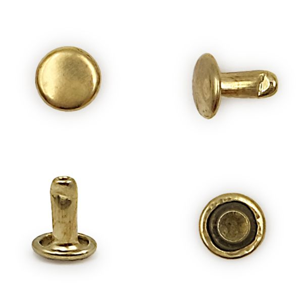 Хольнитены двухсторонние ⌀6 мм, h=6 мм, сталь, New Star №0, золото, уп≈2000 шт