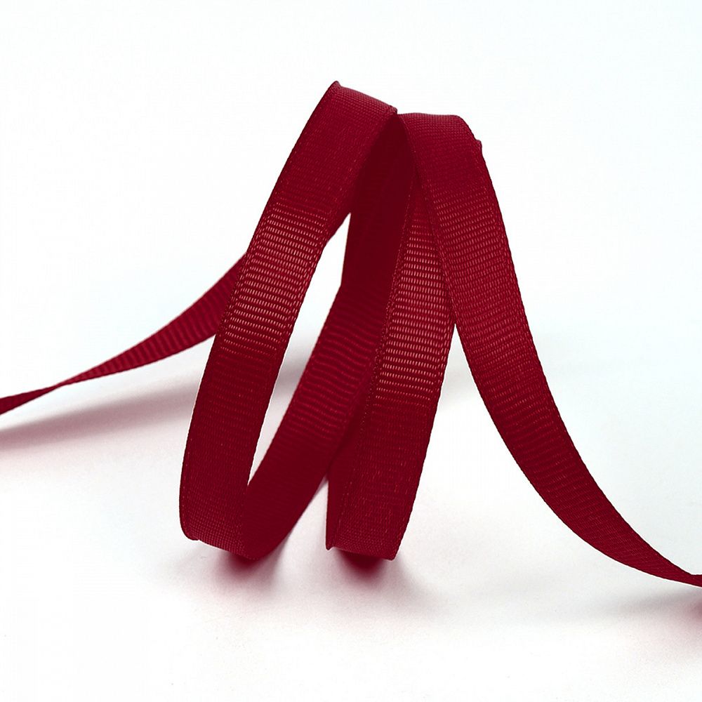 Лента репсовая (в рубчик) 10.0 мм / 22.8±1 метра, 260 бордовый, Magic4Hobby