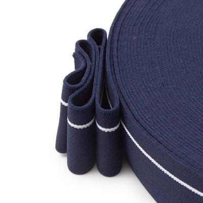 Резинка для мужских трусов и боксеров 35.0 мм / 25 метров, тканая мягкая, 24 г/м, т.синий/белый полоса