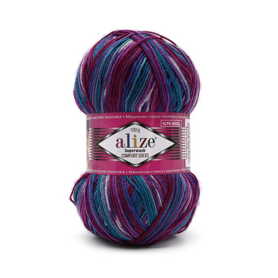 Пряжа Alize (Ализе) Superwash Comfort Socks / уп.5 мот. по 100 г, 420м, 4412 A
