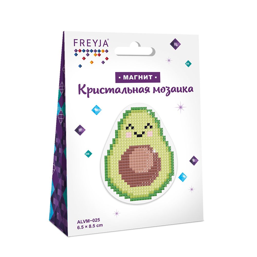 Алмазная (кристальная) мозаика Фрея, магнит Авокадо, 6,5х8,5 см