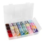 Органайзер для бисера с ячейками 10.6х17.5х2.6 см, 28 яч., пластик, прозрачный, Gamma ОМ-028