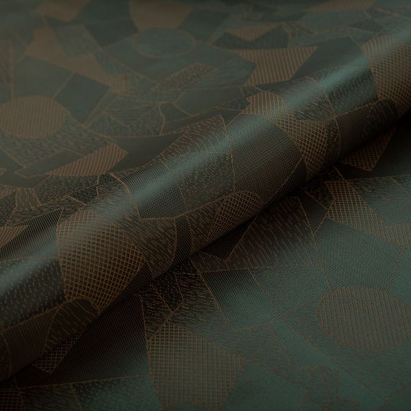 Ткань подкладочная (таффета) с рисунком 96 г/м², 100х145 см, 022 т.оливковый (абстракция), Gamma JTR