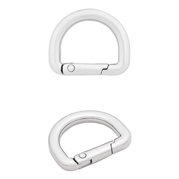 Карабин металл полукольцо 20 мм, серебро (никель), MB_2232, 6 шт