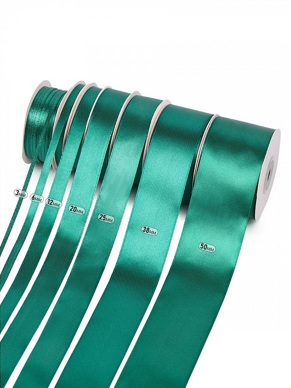 Лента атласная 1-сторонняя 38.0 мм / 22.5±1 метра, 3045 изумрудный, Magic4Hobby