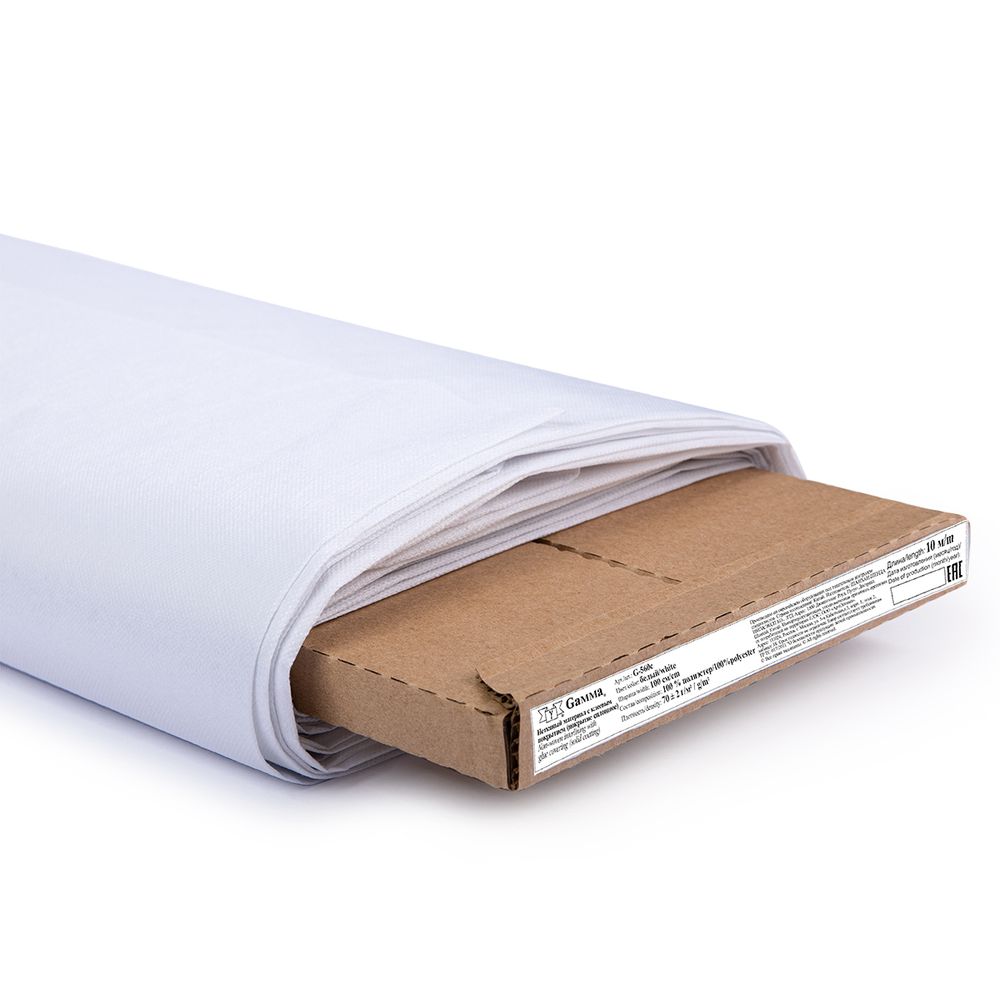 Флизелин клеевой сплошной 70 г/м², 100 см / рул. 10 метров, белый, G-560c, Gamma G-560c