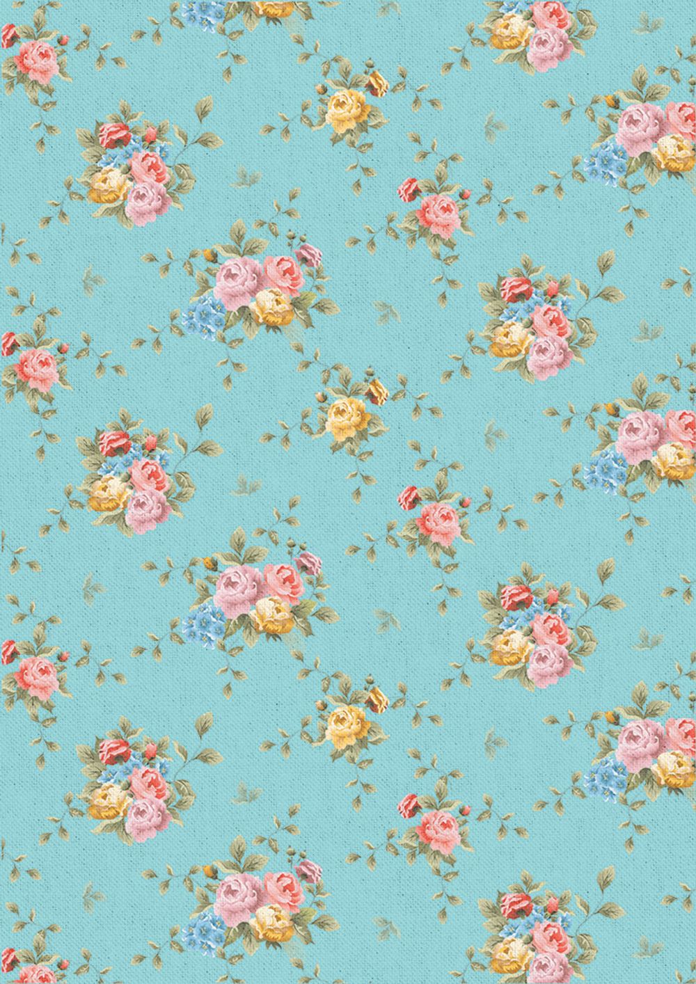 Ткань для пэчворка Peppy Версальские сады, рулон 112 см / 5 метров, ВС-02 голубой, Peppy