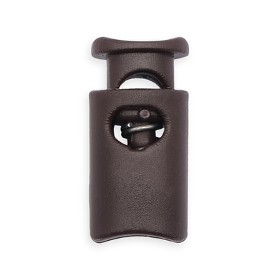 Фиксатор (зажим) для шнура пластик 1 отв., ⌀4.5 мм, 19х9 мм, цилиндр, ПП, коричневый, 100 шт