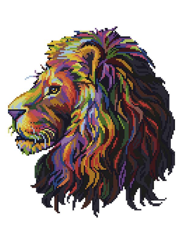 Алмазная (кристальная) мозаика Фрея, на подрамнике Царь зверей, 30х40 см