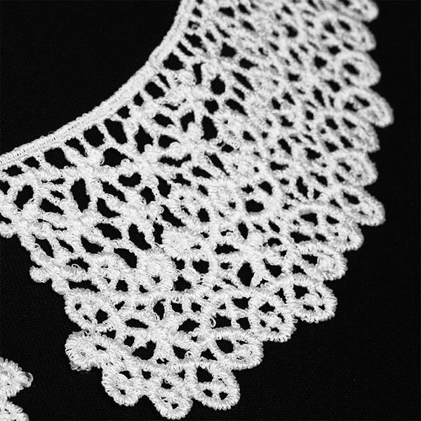 Пришивной кружевной воротник гипюр арт.TR.12545 21см цв.белый уп.50 комп, Kruzhevo