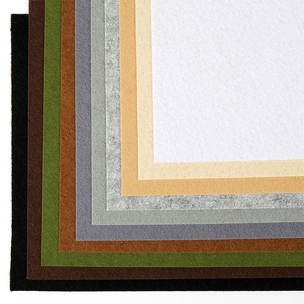 Фетр листовой мягкий 1.0 мм, 20х30 см, уп. 10 листов цв. темное ассорти