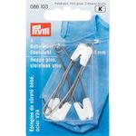 Булавки безопасные с пластиковым замком нержавеющий сплав, 4 шт, белый/под никель, Prym 086103