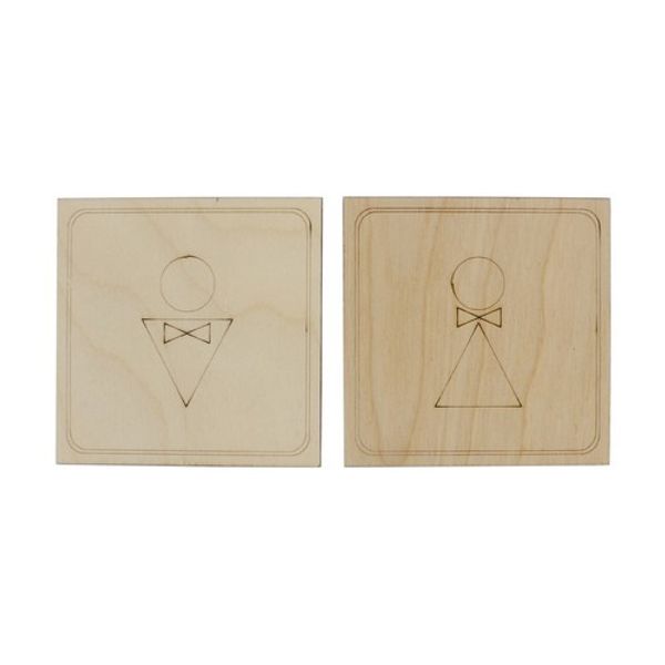 Заготовка для декорирования Информационные таблички М/Ж 10х10см упак., 2 шт, Астра